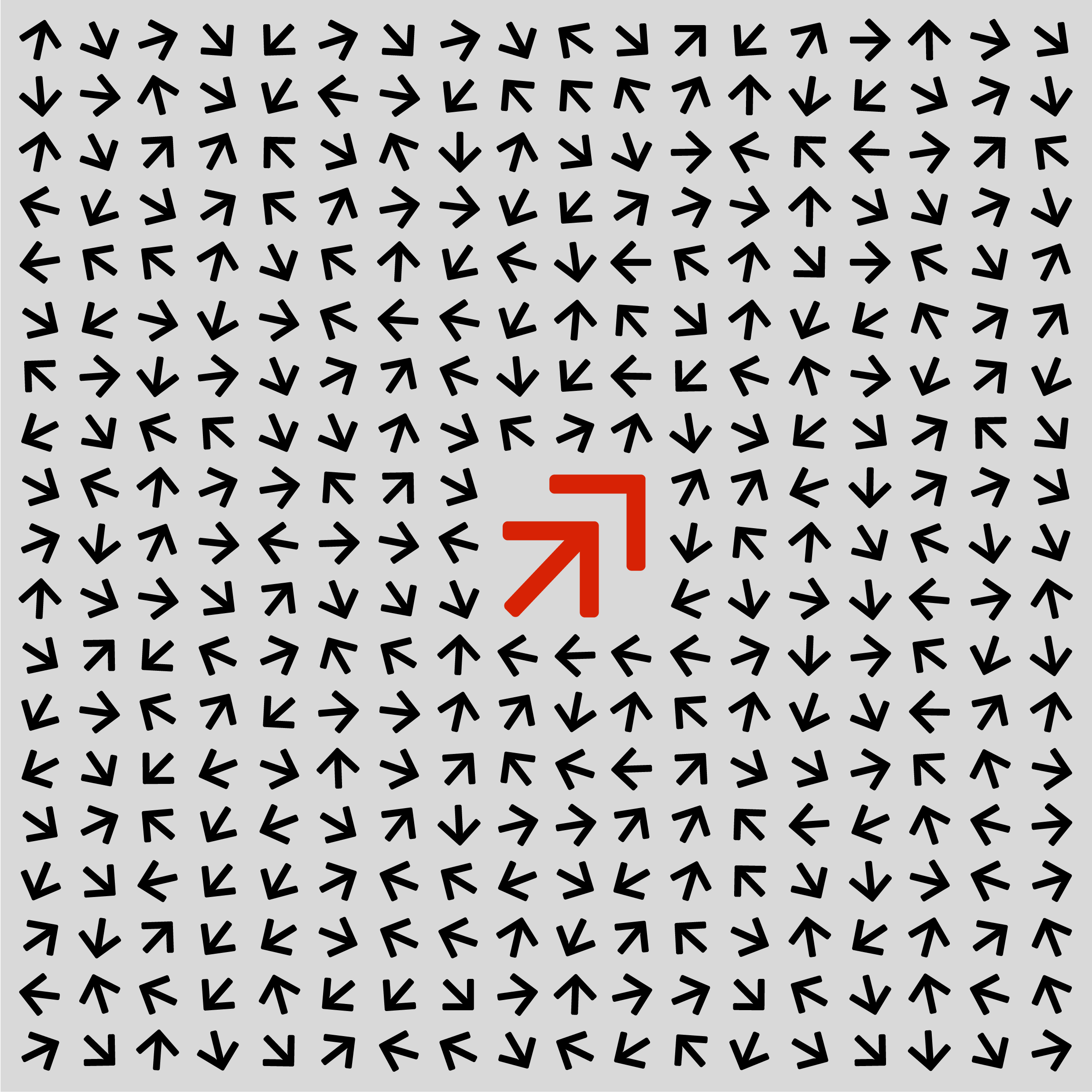 symbol picture of small arrows pointing in different directions and one big arrow symbol picture of small arrows pointing in different directions and one big arrow