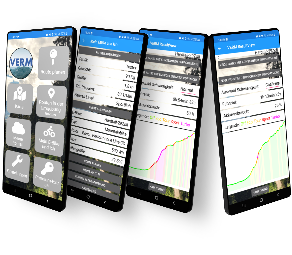 Demonstrator des Energie- und Reichweitenmanagements für E-Bikes als Smartphone-Applikation