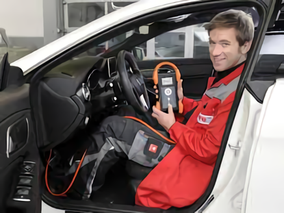 Test engineer with test equipment at main inspection