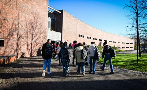 Students on their way to MTU