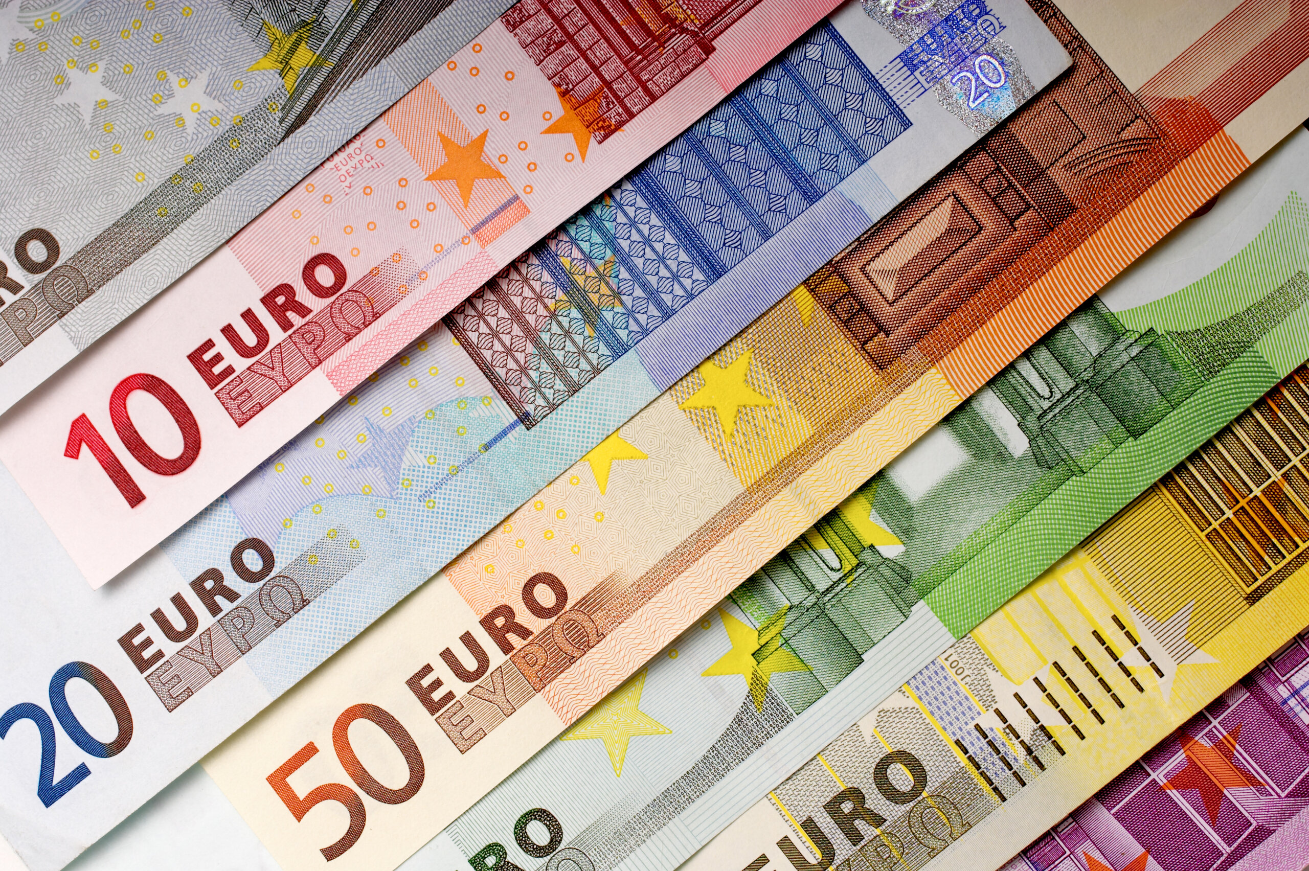 sich überlappende Eurobanknoten sich überlappende Eurobanknoten