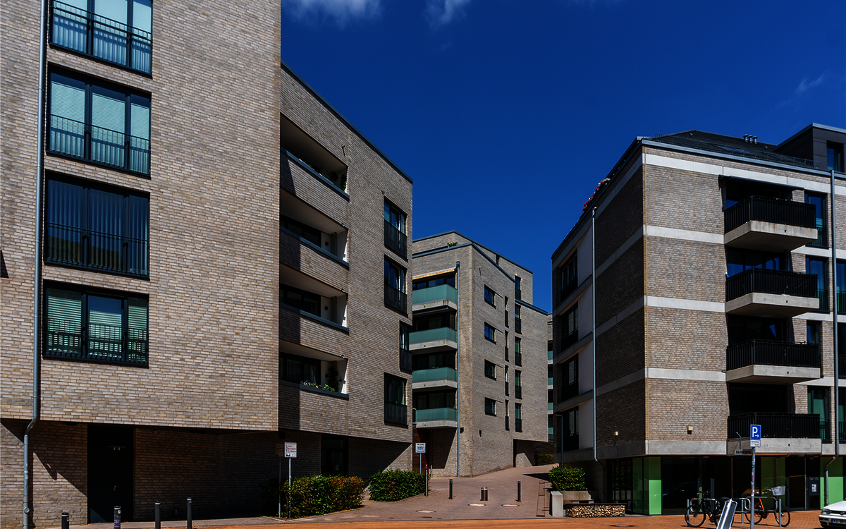 modern-looking multi-storey houses