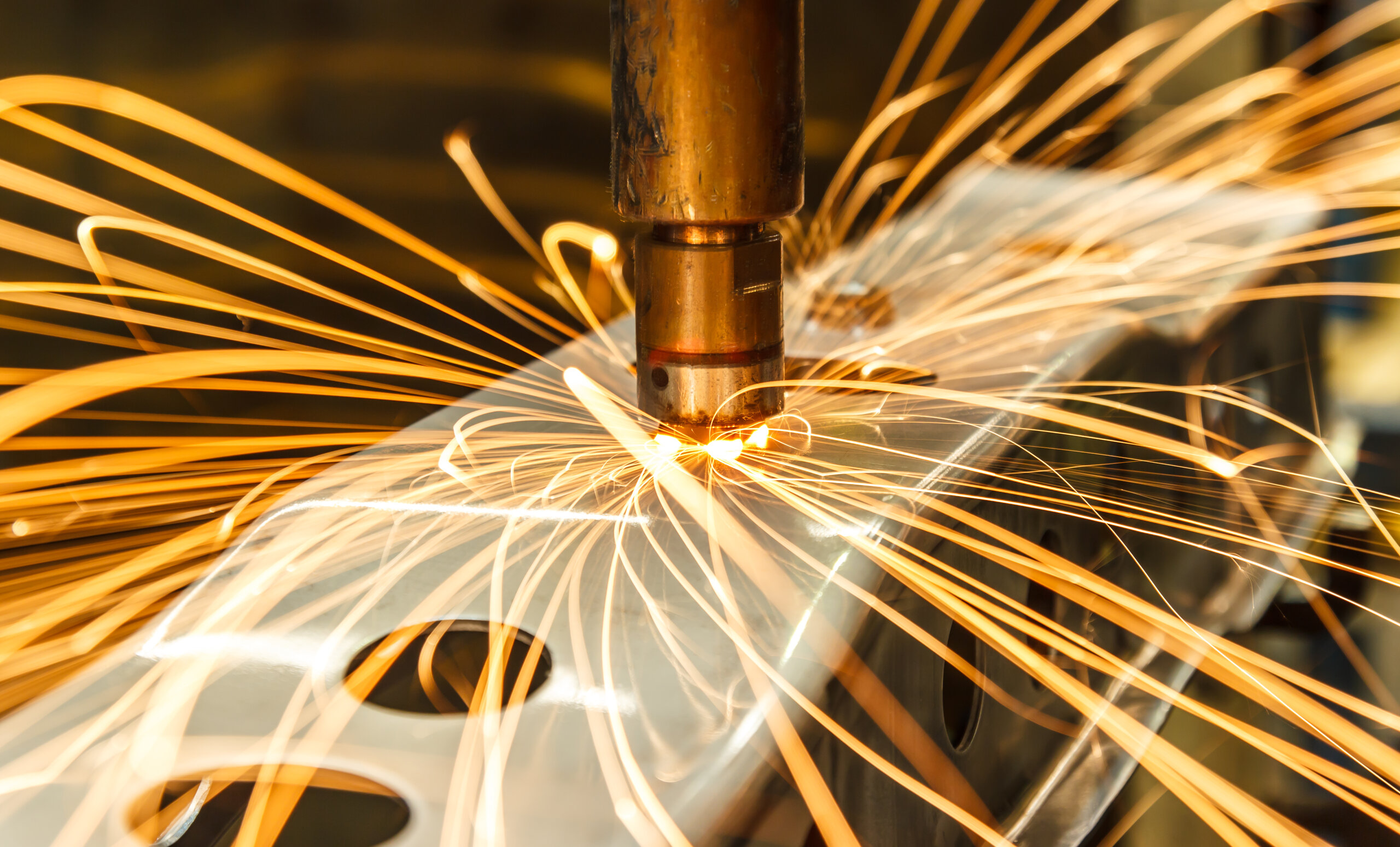 Close-up of machine tool, with sparks Close-up of machine tool, with sparks