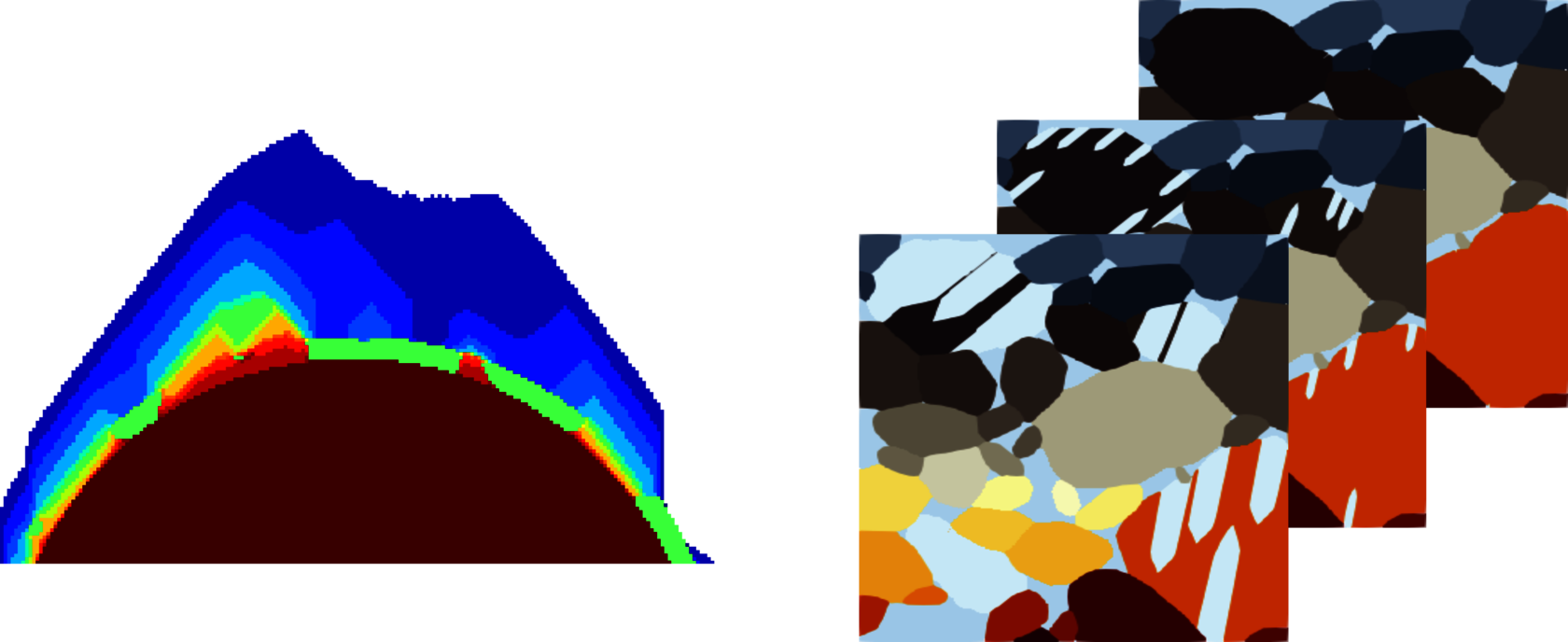 Kristallisation auf einem Quarzkorn