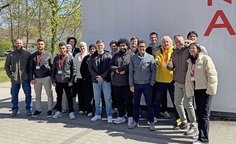 group of participants at HKA campus entrance