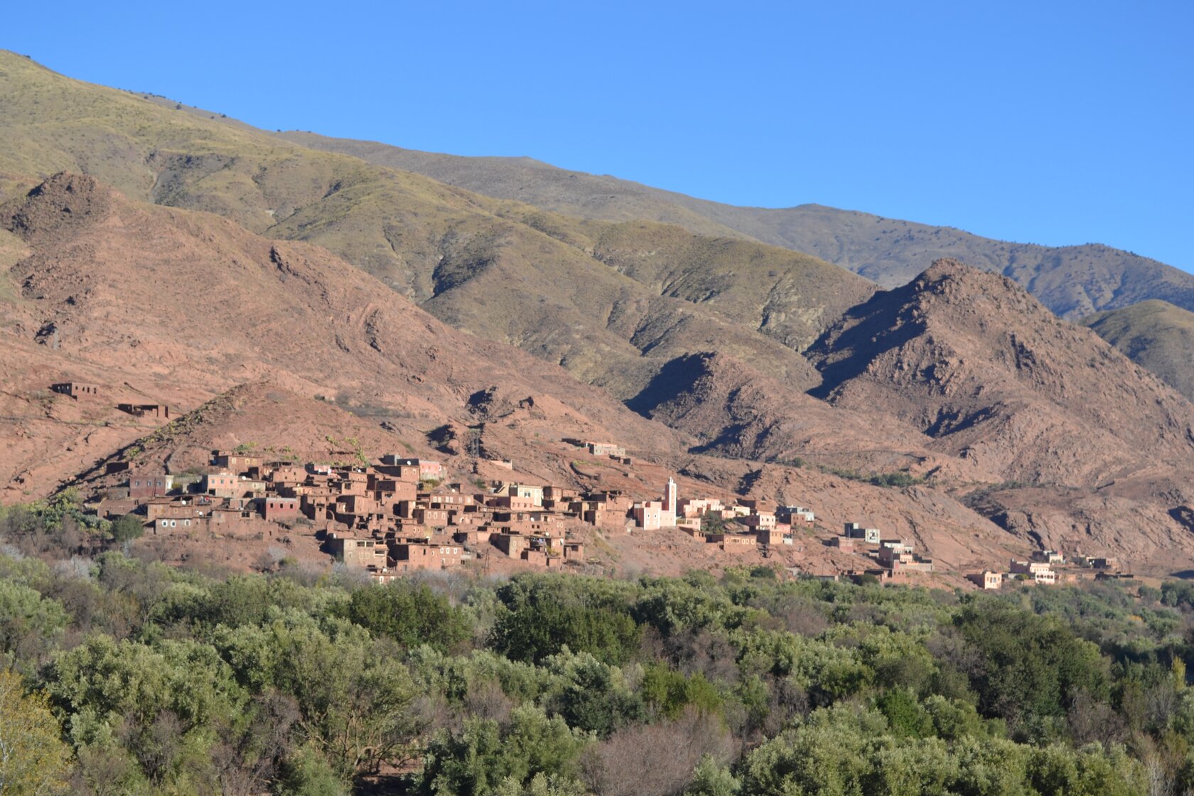 Landscape in Morocco with mountains, woods and a village Landscape in Morocco with mountains, woods and a village