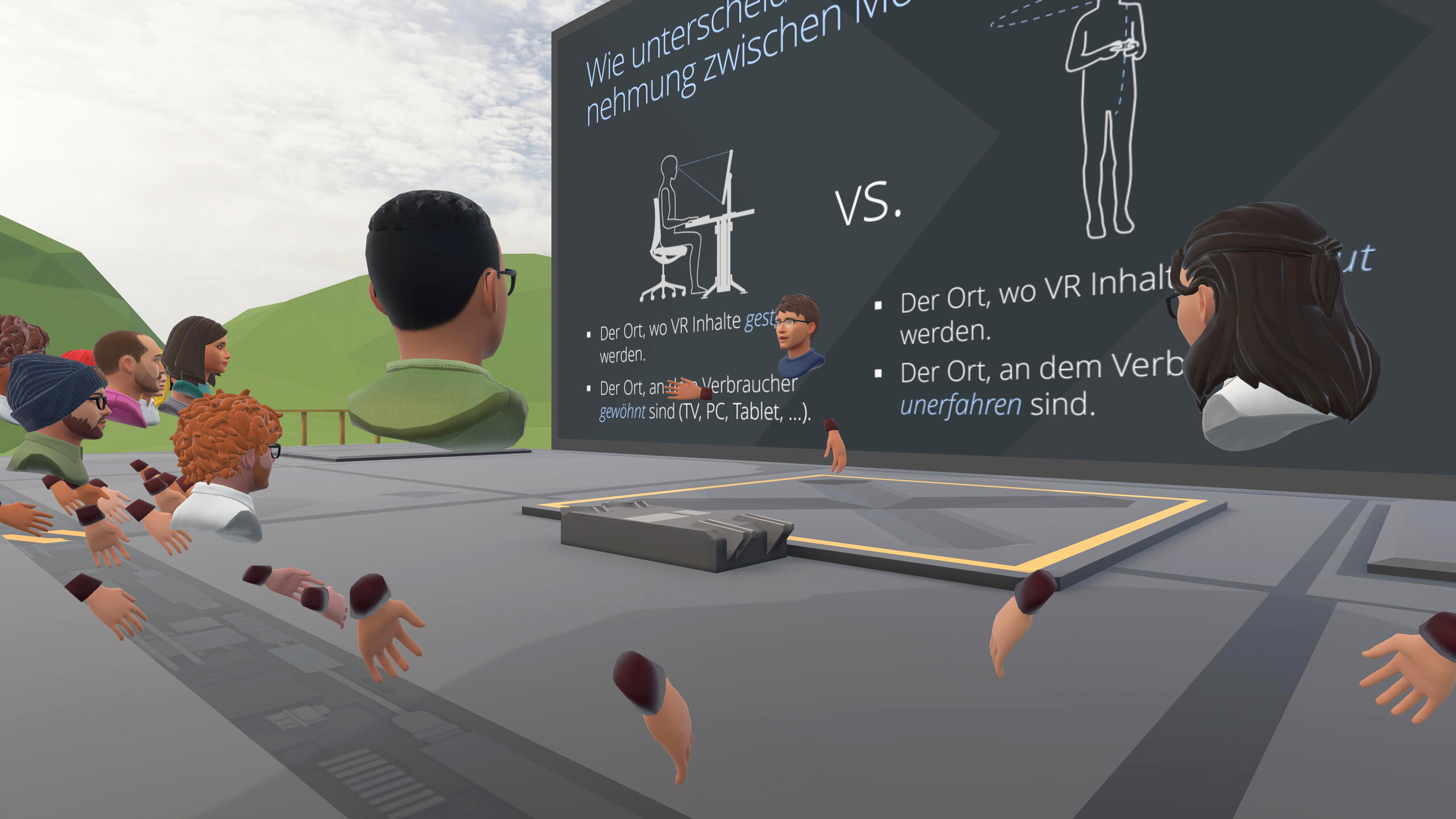 Vorlesung im VR-Raum Vorlesung im VR-Lehrraum