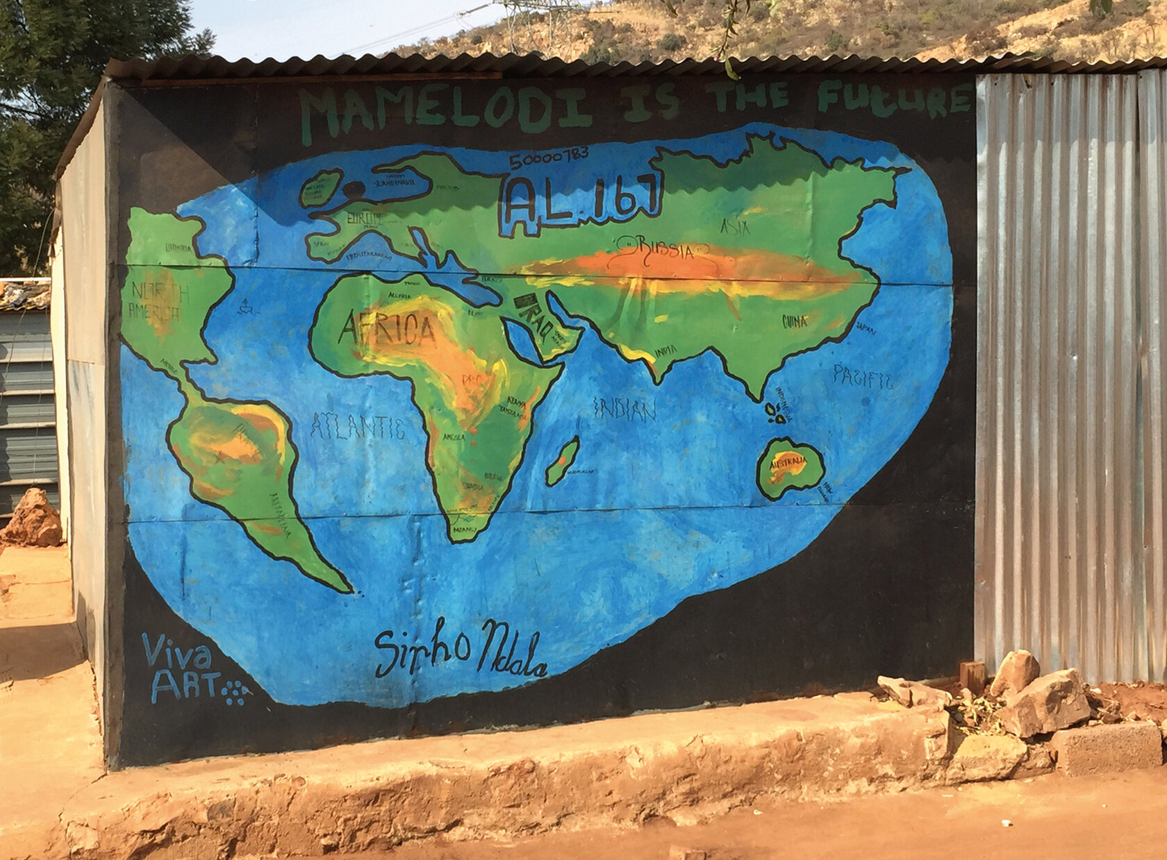 Map painted on a wall Map painted on a wall